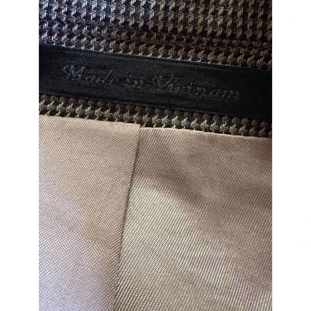 Lauren Ralph Lauren Houndstooth Blazer 42R Wool Brown Sport‎ Coat Jacket